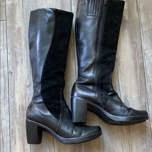 Dansko black leather suede combo boots